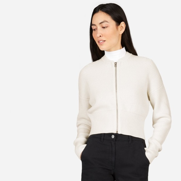 Everlane Jackets & Blazers - NWOT Everlane Fisherman Cotton Crop Sweater Bomber